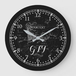 Personalized Vintage Aries Constellation Zodiac on Große Wanduhr