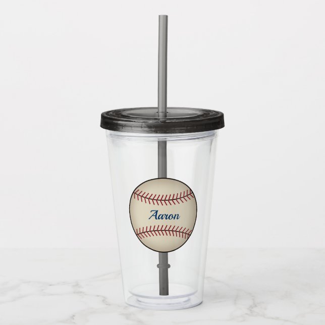 Personalized Vintage Baseball Acrylic Tumbler  Acryltrinkbecher (Vorderseite)