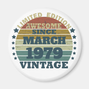 Personalized vintage birthday gift idea magnet
