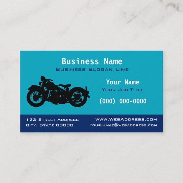 Personalized Vintage / Classic Motorcycle Visitenkarte (Vorderseite)