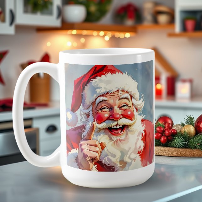 Personalized Vintage Santa Claus Christmas Kaffeetasse (Von Creator hochgeladen)