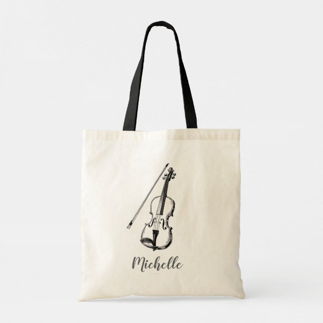 Personalized Vintage Violin musical Tragetasche (Rückseite)