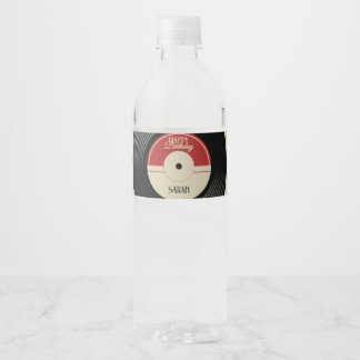 Personalized Vinyl Record Food & Beverage Label Se Wasserflaschenetikett