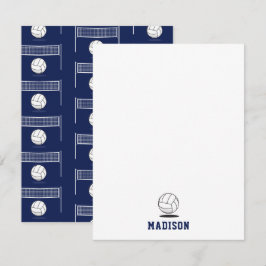 Personalized Volleyball Ball & Net Pattern Mitteilungskarte