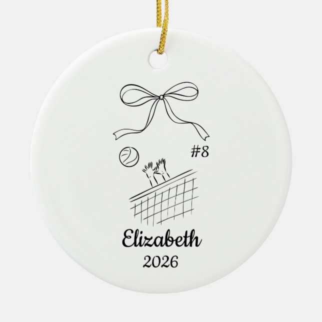 Personalized Volleyball Ornament Youth Volleyball  (Vorne)
