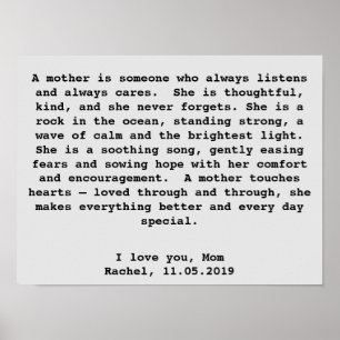 Personalized Wall Art Gift for Mom With Words Poster