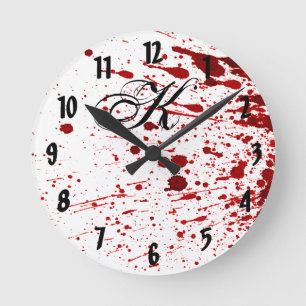 Personalized Wall Clock Blood Splatter Vampire Got Runde Wanduhr