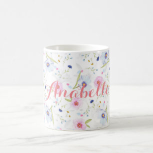 Personalized Watercolor-BlumenTasse Tasse