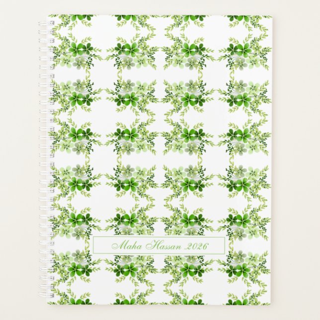 Personalized Watercolor Botanical Planer (Vorderseite)