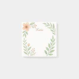 Personalized Watercolor Botanical Sticky Notes Post-it Klebezettel