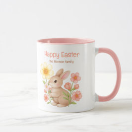 Personalized Watercolor Bunny Happy Easter Tasse