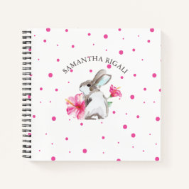 Personalized Watercolor Bunny Rabbit Journal Notizbuch