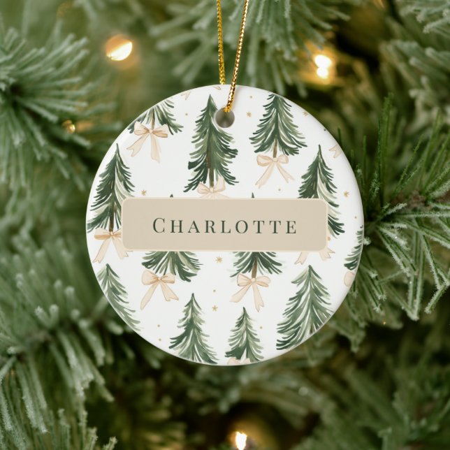 Personalized Watercolor Christmas Tree Ornament (Baum)