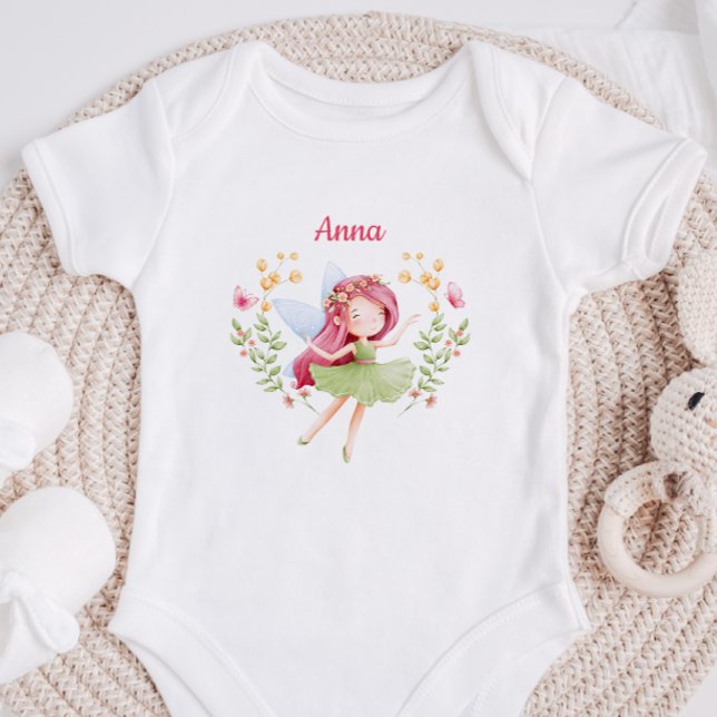 Personalized Watercolor Fairy Baby Girl Bodysuit  Strampler (Von Creator hochgeladen)