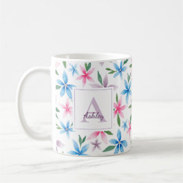 Personalized Watercolor Floral Kaffeetasse