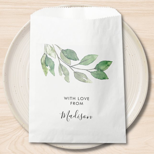 Personalized Watercolor Greenery Geschenktütchen (Von Creator hochgeladen)