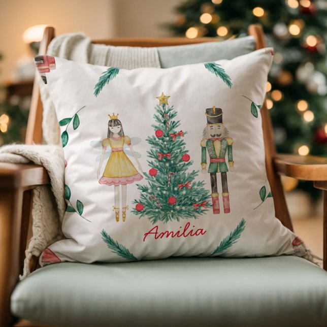 Personalized Watercolor Nutcracker Pillow Kissen (Von Creator hochgeladen)
