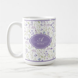 Personalized Watercolor Wildflower Mug Kaffeetasse