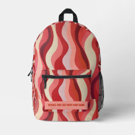Personalized Wavy Stripe Backpack Bedruckter Rucksack