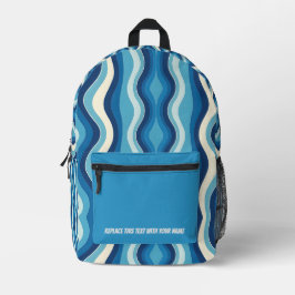 Personalized Wavy Stripe Backpack Bedruckter Rucksack