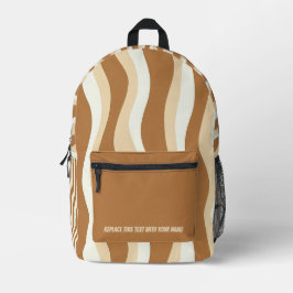 Personalized Wavy Stripe Backpack Bedruckter Rucksack