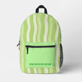 Personalized Wavy Stripe Backpack Bedruckter Rucksack