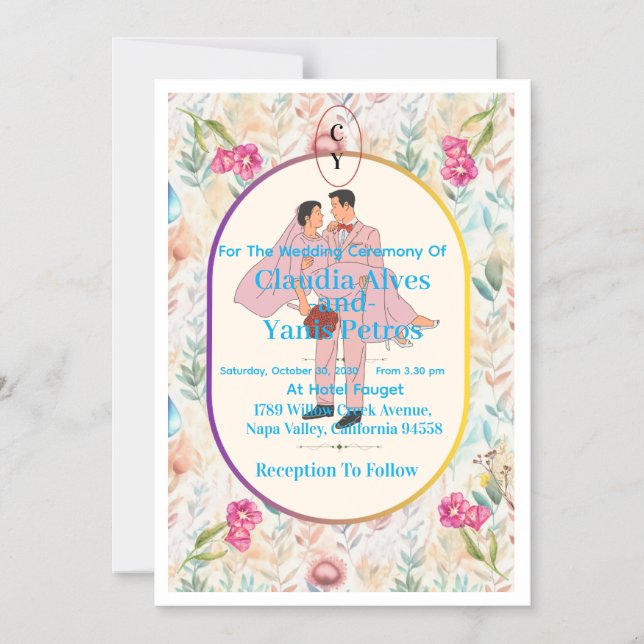 Personalized Wedding Ceremony Invitation  Magneteinladung (Vorderseite)