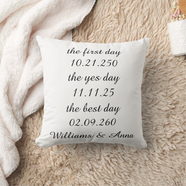 Personalized Wedding Date Pillow Cover Kissen (Decke)
