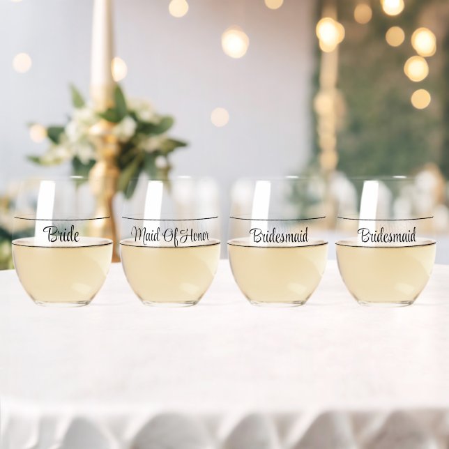 Personalized Wedding Glass Tumbler Set of 4 Weinglas Ohne Stiel (Insitu (Hochzeit))