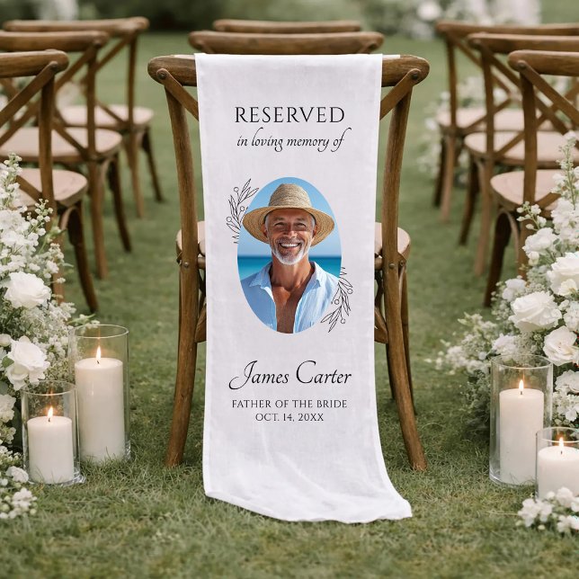 Personalized Wedding Memorial Photo Chair Banner Kurzer Tischläufer (Von Creator hochgeladen)
