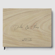 Personalized Wedding Modern Minimalist Faux Wood