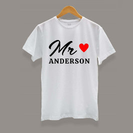 Personalized Wedding Monogram with Moden Writing T-Shirt