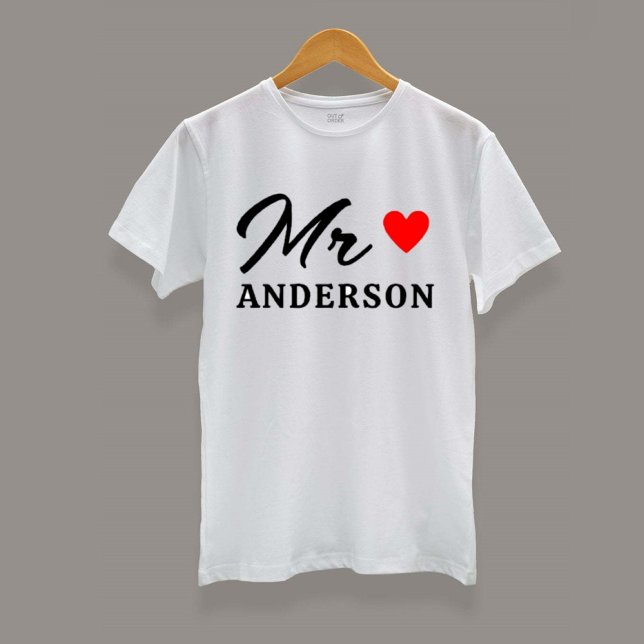 Personalized Wedding Monogram with Moden Writing T-Shirt (Von Creator hochgeladen)
