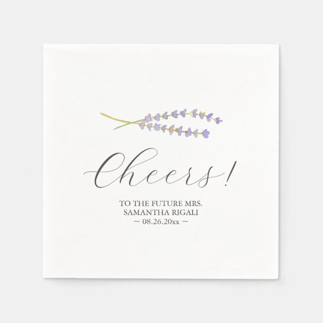 Personalized Wedding Napkins Lavender Serviette (Vorderseite)