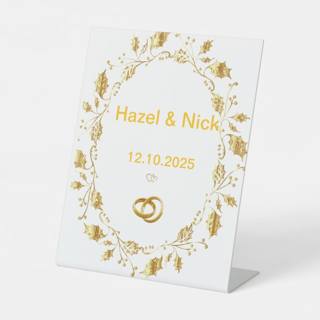 Personalized Wedding sign  Sockelschild (Vorderseite)