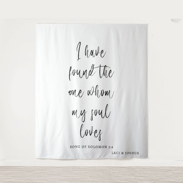 Personalized Wedding Tapestry Backdrop with Names Wandteppich (Vorderseite)