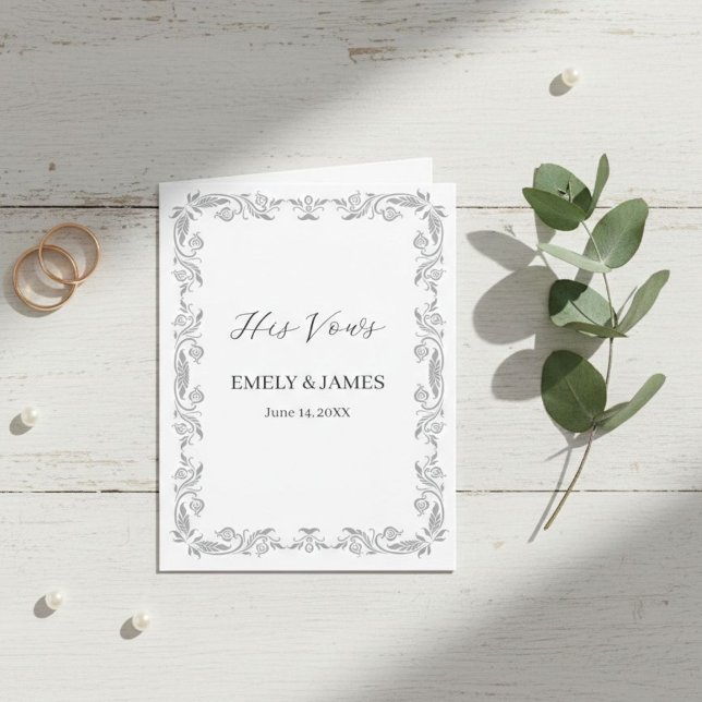  Personalized Wedding Vow Card & Keepsake Ankündigung (Von Creator hochgeladen)