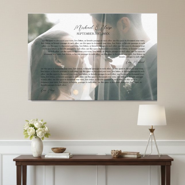Personalized Wedding Vows Photo Keepsake Leinwanddruck (Personalized Wedding Vows Photo Keepsake Canvas Print)