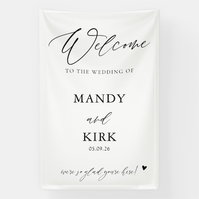 Personalized Wedding Welcome Sign Banner (Vertikal)