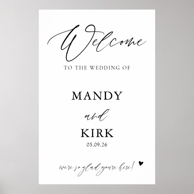 Personalized Wedding Welcome Sign Banner Poster (Vorne)