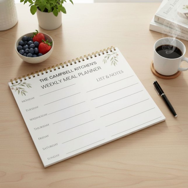 Personalized Weekly Meal Planner & Grocery  Notizblock (Von Creator hochgeladen)