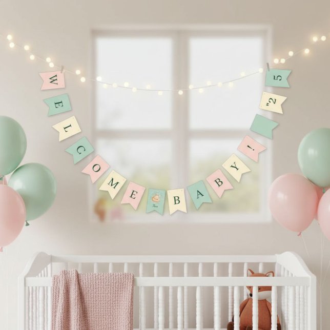 Personalized Welcome Baby  Woodland Fox Banner (Von Creator hochgeladen)