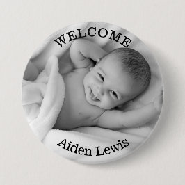 Personalized Welcome New Baby Foto Button