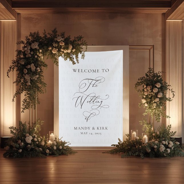 Personalized “Welcome to Our Wedding” Sign  Banner (Personalized Welcome Wedding Sign)
