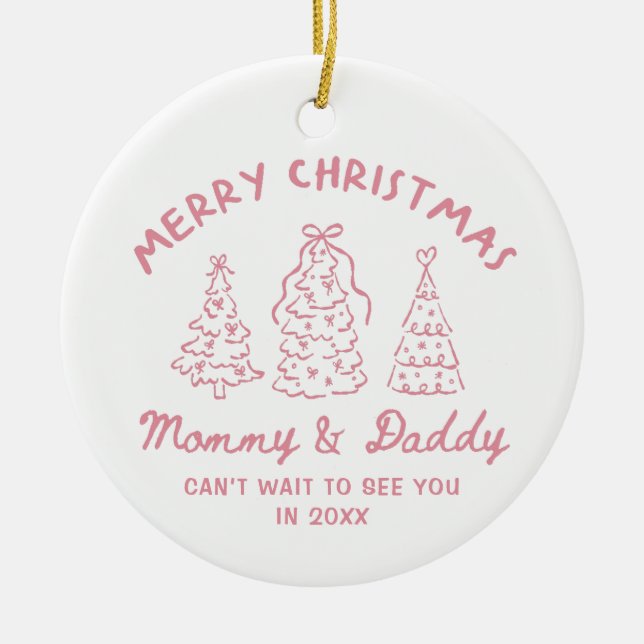 Personalized Whimsical Baby Announcement Ornament (Vorne)