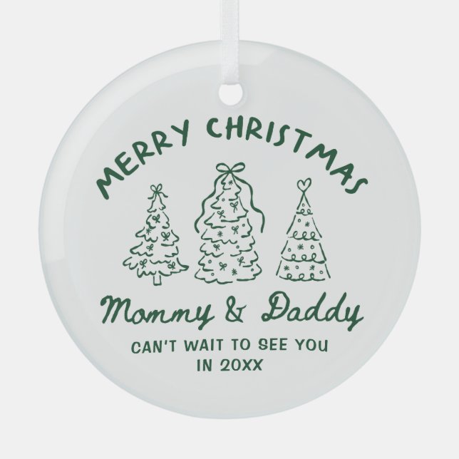 Personalized Whimsical Baby Announcement Ornament (Vorderseite)