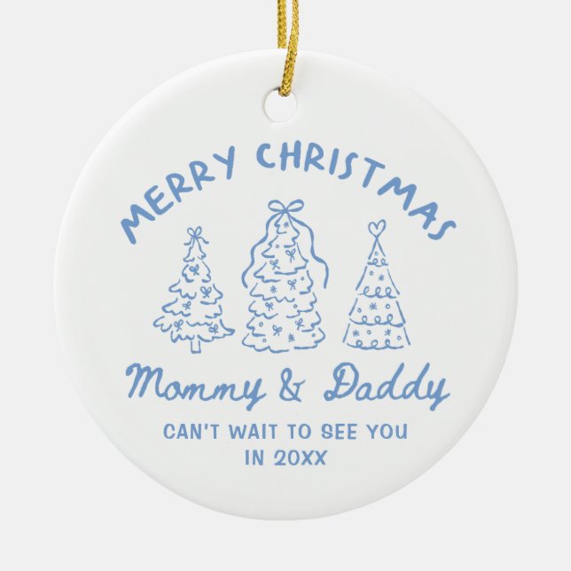 Personalized Whimsical Baby Announcement Ornament (Vorne)