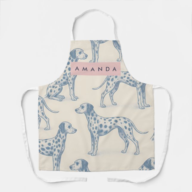 Personalized Whimsical Charming Dalmatian Pattern Schürze (Vorderseite)