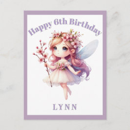 Personalized Whimsical Floral Fairy  Feiertagspostkarte