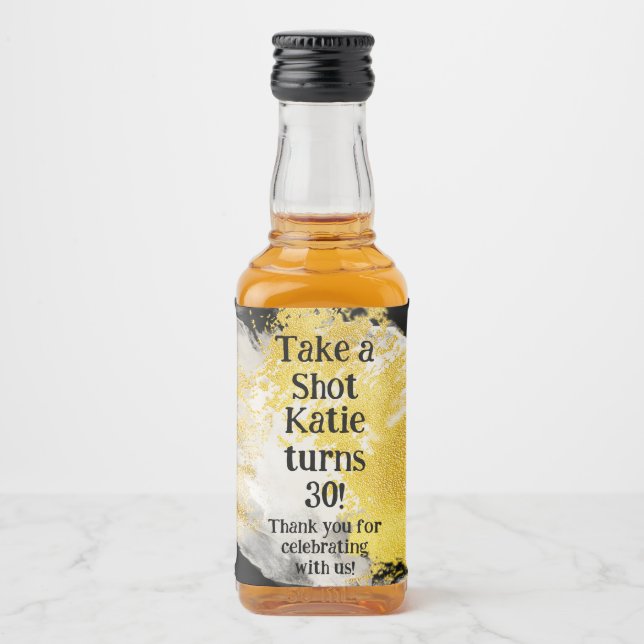 Personalized Whiskey Bottle Label – Birthday Party Alkoholflaschenetikett (Vorderseite)